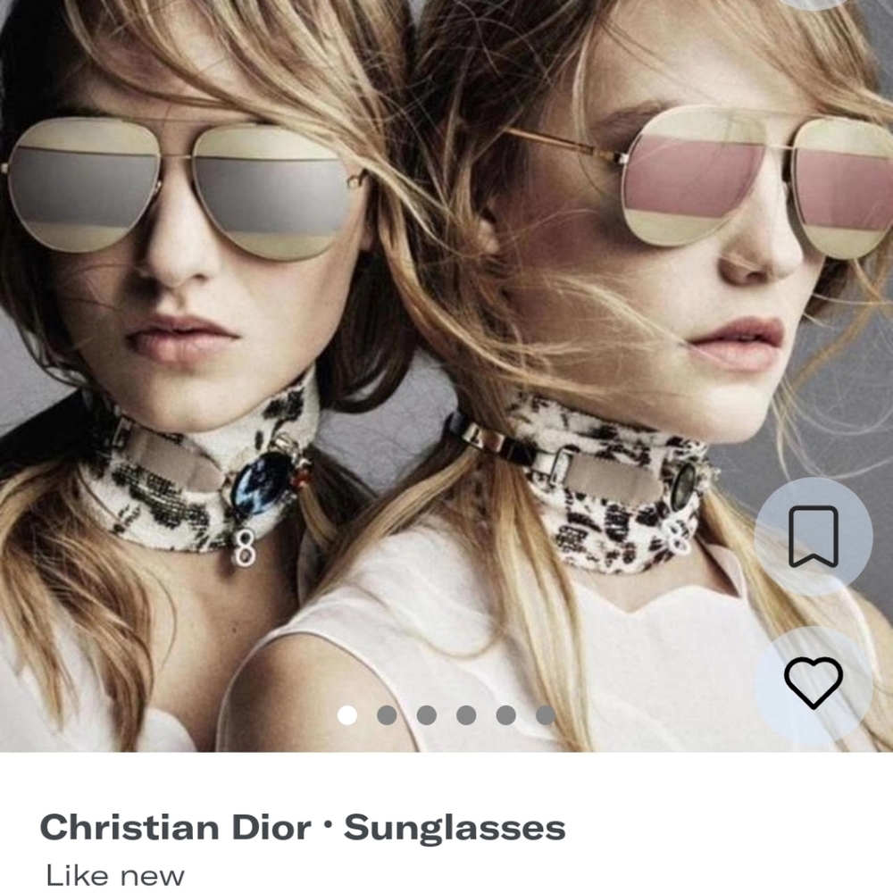 Dior Black and White Split Aviator Sunglasses